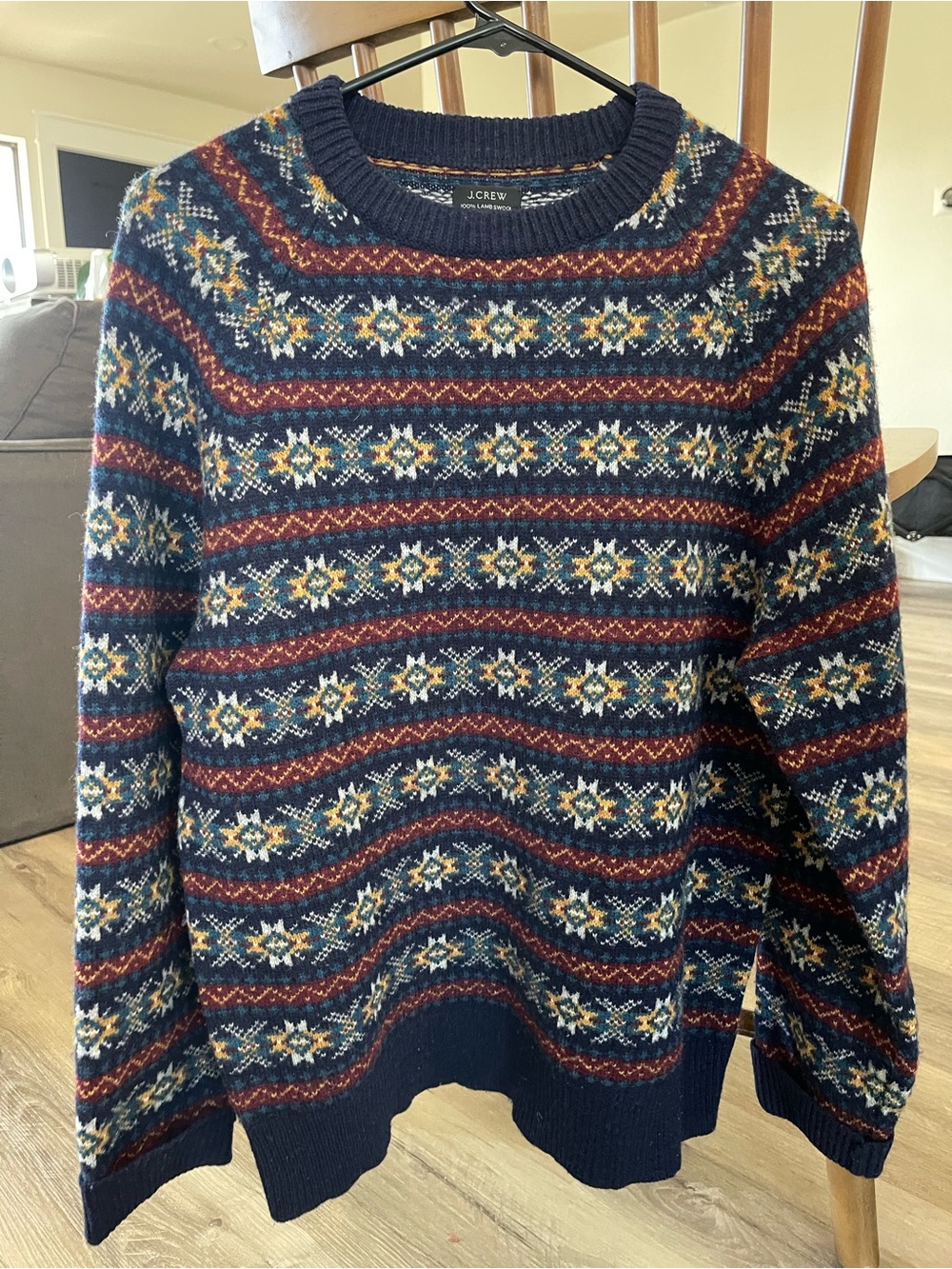 J Crew Men’s Fair Isle Crewneck Sweater Size Medium